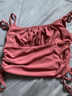 Red Scrunch Crop Top