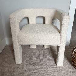 CB2 STATURE IVORY DINING ARMCHAIR