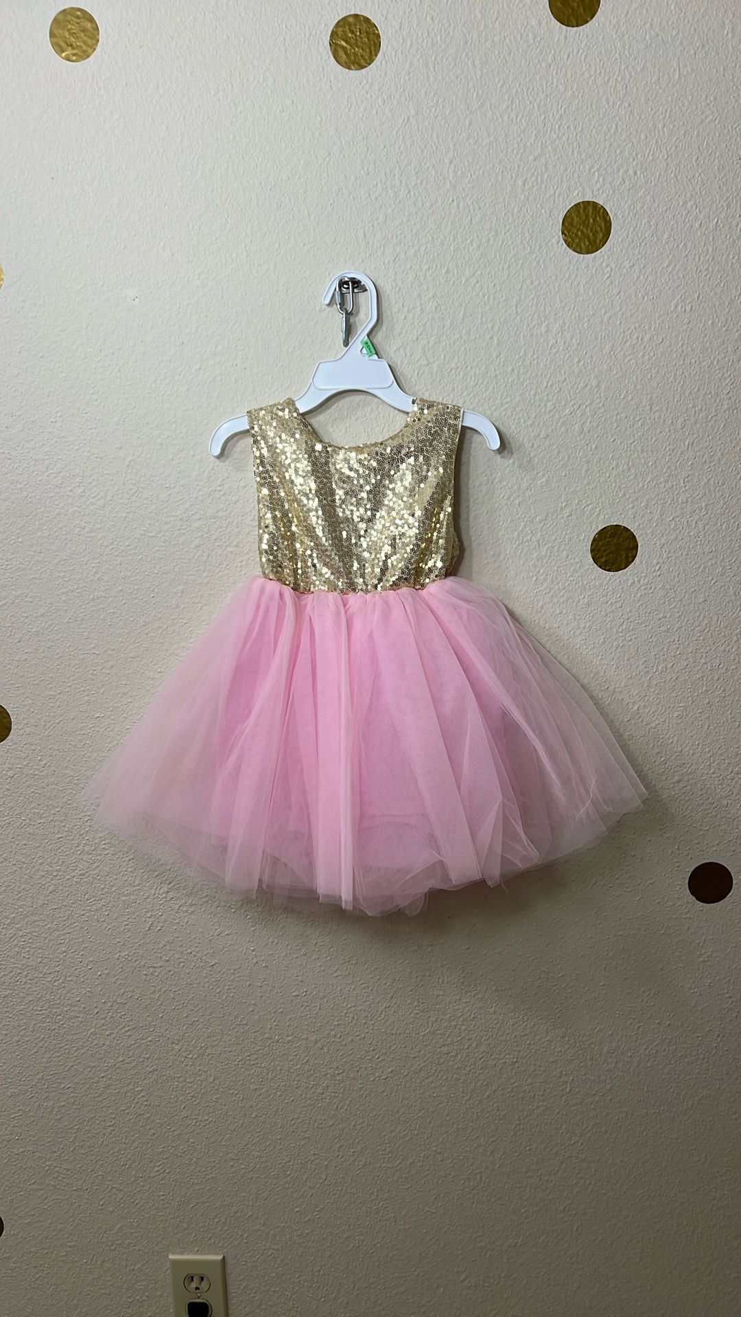 Princess Tulle Tutu Girl Dress Wedding Pageant Party Baby Dresses Age 1-4 Years, Pink