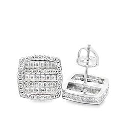 Sterling Silver VVS Moissanite 1.31 CTW Fancy Earring
