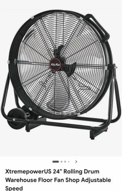 XtremepowerUS 24" Rolling Drum Warehouse Floor Fan Shop Adjustable Speed 92024/3