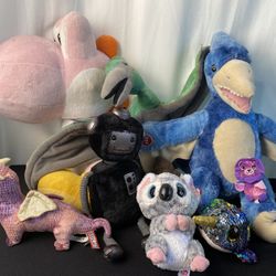 9 Plushie Lot Pink Yoshi Build a Bear Pterodactyl Jellycat London Robot Dragon TY Beanie Rare ($150+ Value!)