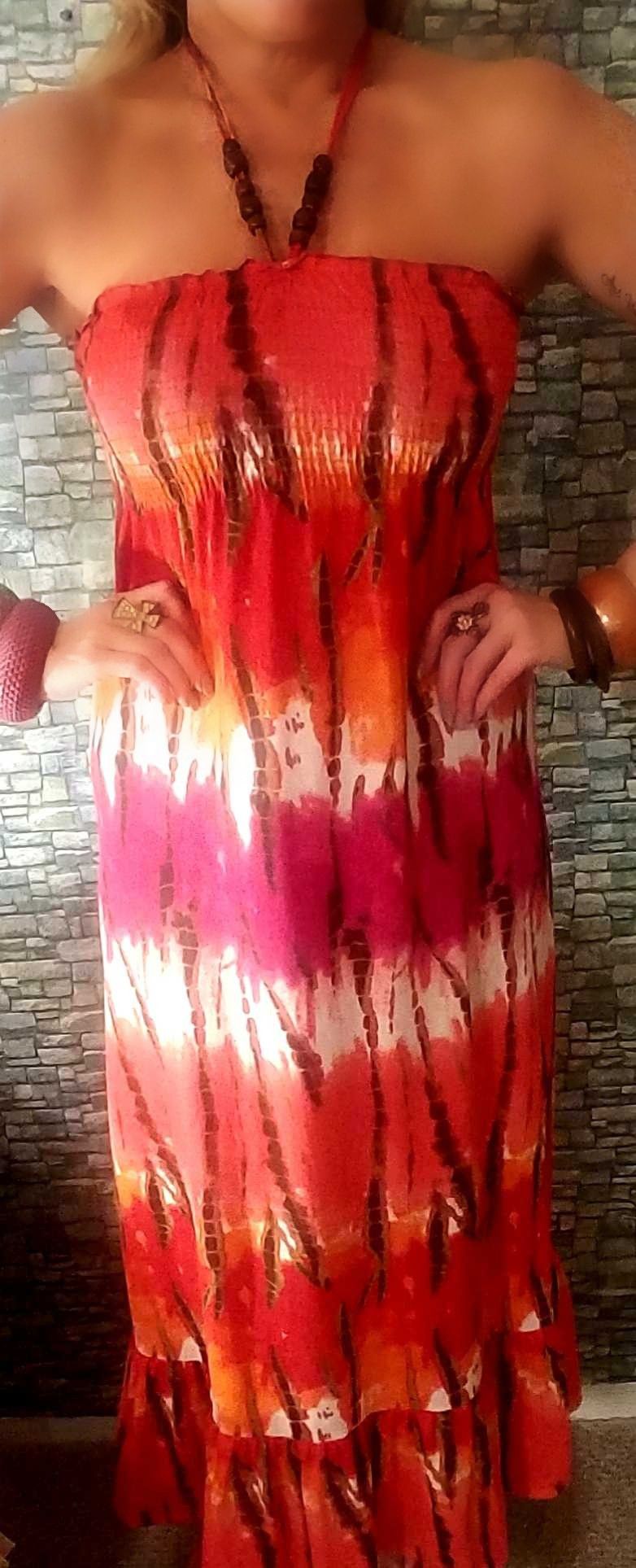 Women's long strapless sundress