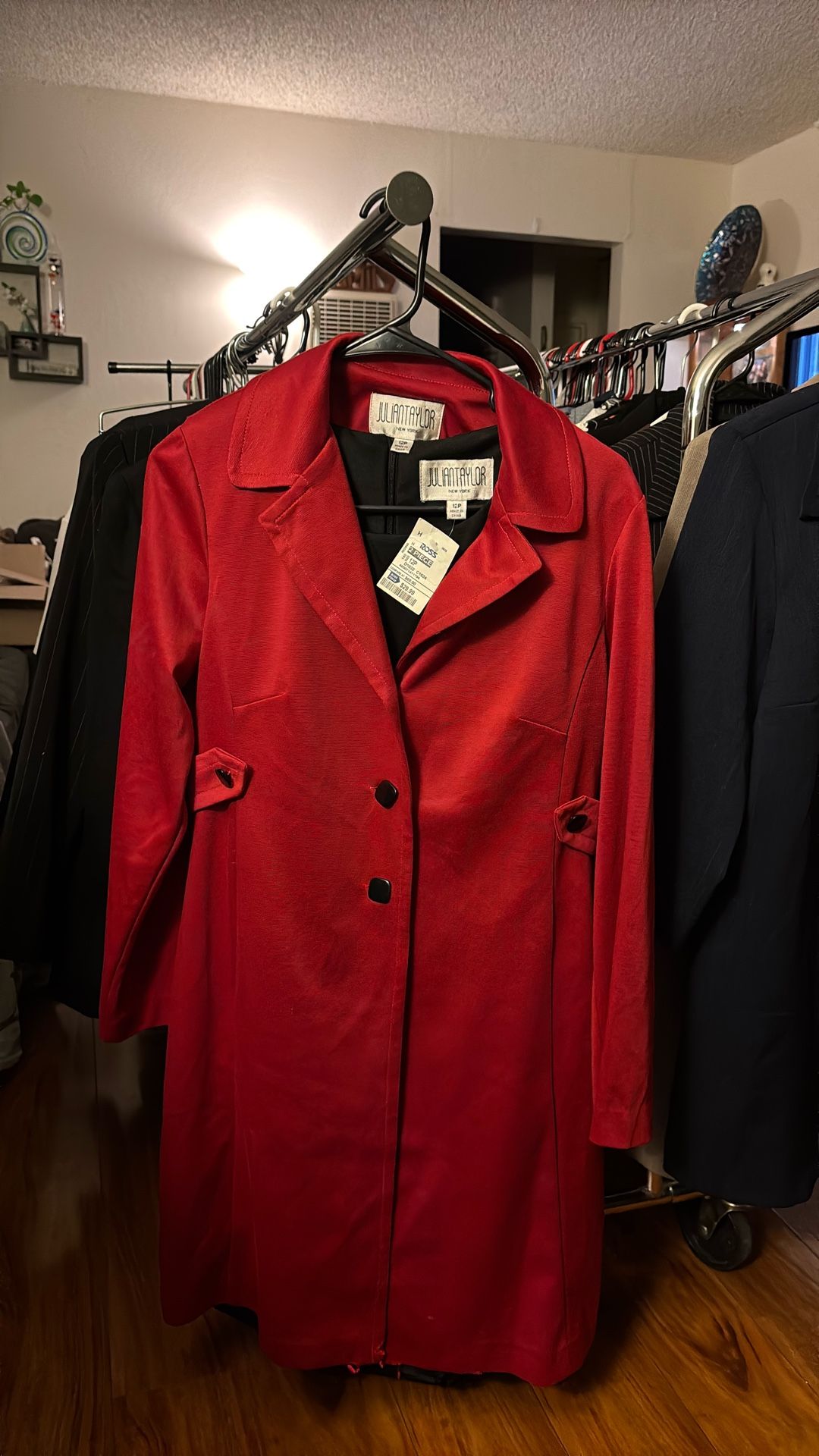 Woman’s Black And Red Suit