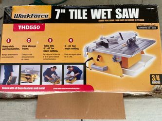 Wet Tile Saw: Workforce THD550 7” Wet Tile Saw – 3/4 HP – Tested & Working