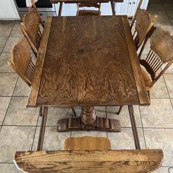 Oak Wood Dining Table / Chairs