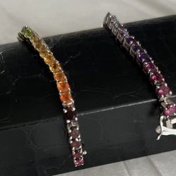 🍀NEW 925 Sterling Silver Genuine Multicolor Stones SALE $98 🎈