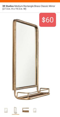 Medium rectangle brass mirror