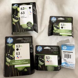 HP 63XL Ink Cartridges – Genuine HP – New / Sealed – Black & Tri-Color