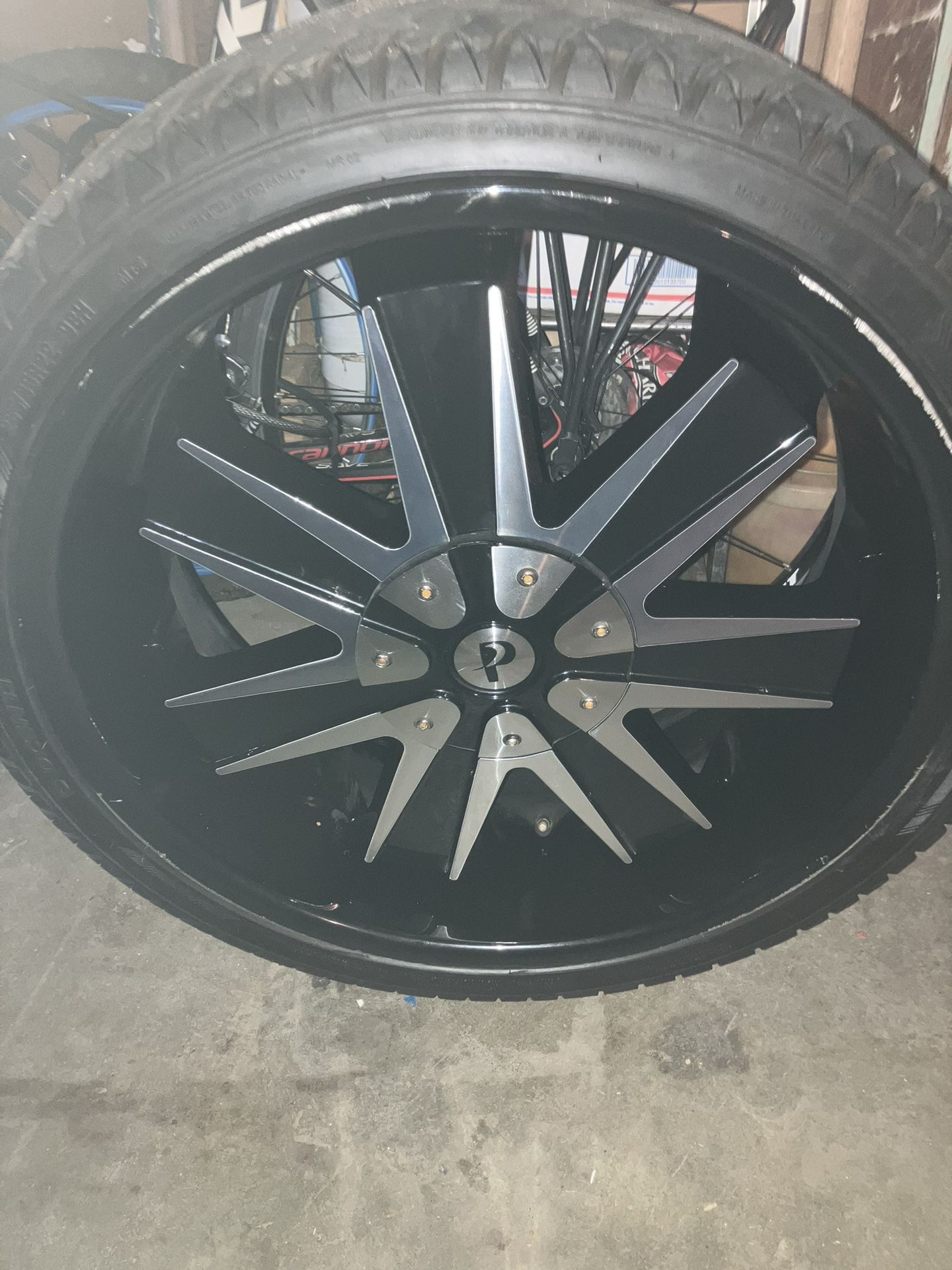 22 inch five lug rims with tires