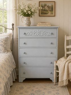 Vintage tall boy dresser