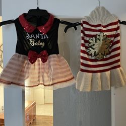 Puppy Christmas Dress AND Cozy Paws Puppy Booties (Small Dog) 