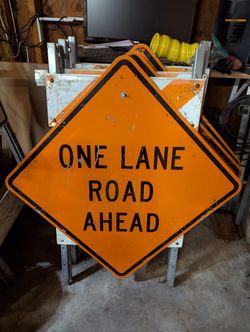 Road Signs - Flagger, One Lane Road
