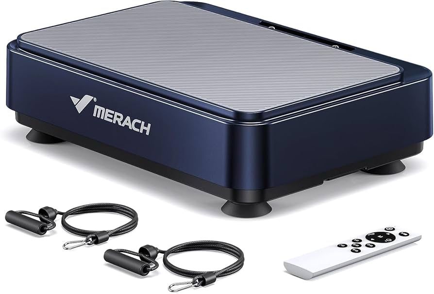 MERACH Mini Vibration Plate for Weight Loss and Shaping, Full Body Workout Vibration Platform for Lymphatic Drainage, 1-99 Levels, 9 Programmes, Autom