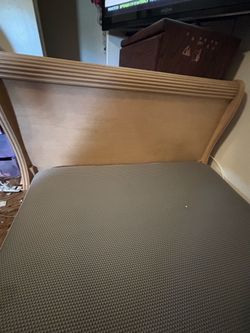 Wood Sleigh Bed Frame with Mattress