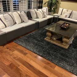 High End Designer Custom Sectional 3 Sofas Woth 5 Side Tables