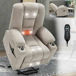 Electric Power Lift Recliner with Massage and Heat for Seniors — Segmart Wide, Padded Recliner — Hea