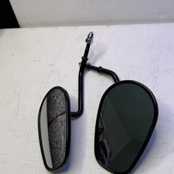 black cone-shaped (teardrop-shaped) rearview mirrors