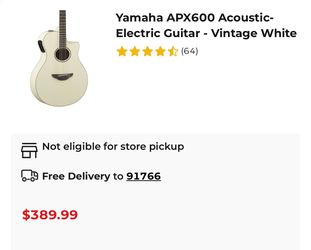 Yamaha APX600 Acoustic-Electric Guitar Vintage White