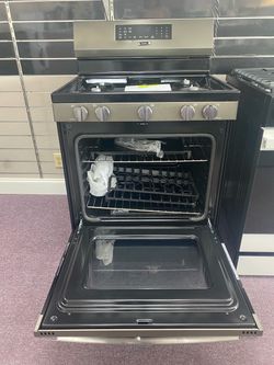 Stainless Steel Gas Range with Open Oven