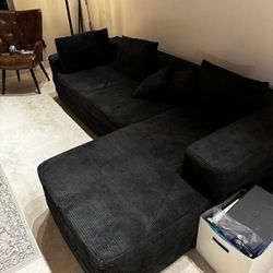 Black Corduroy Couch for Sale!!!