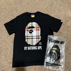 Bathing Ape Burberry Tee Shirt Size Medium 