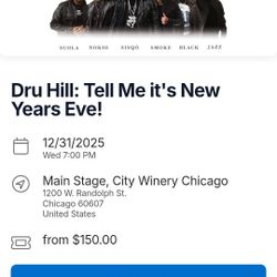 Dru Hill Tickets For Tonight NYE 11pm City Winery