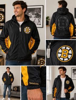 Mitchell & Ness Boston Bruins Windbreaker Jacket