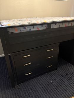 Pottery Barn Low Loft bed with desk - Matress included.