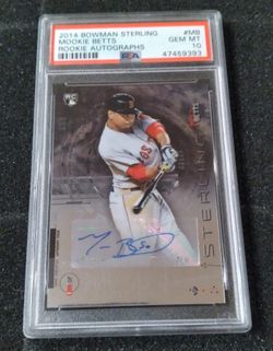 2014 Bowman Sterling Mookie Betts Autograph Rookie Card PSA 10