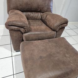 Leather Chair And Ottoman 