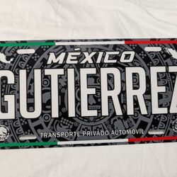Gutierrez Mexico Plate aluminum Plate Mexican Mexico Gutierrez