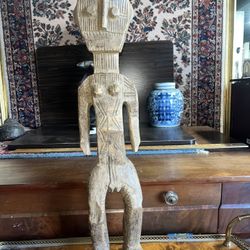 African Carved Wood Statue 