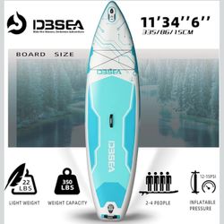 11 ft Extra Wide Inflatable Paddle Board, Stand Up Paddleboard for 2 Person, All Around SUP Board for Adults, Fishing, Yoga