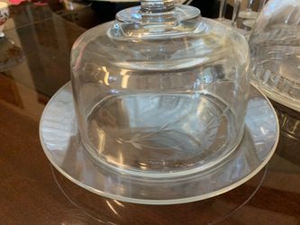 Princess house crystal cake base and lid