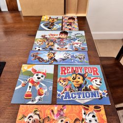 Kids Paw Patrol Puzzles (7 Puzzles) And Matching Puzzle Take Both For $10