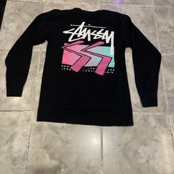 Stussy World Tour Streetwear SS Cube Big Logo Print Longsleeve SZ S/M