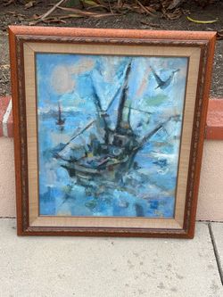 Original Oil Painting: Fishing boat