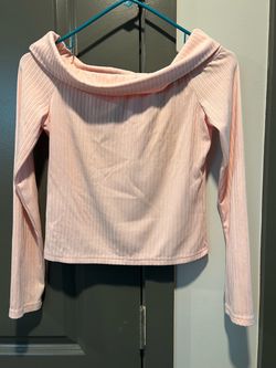 Pink ribbed long sleeve shirt small