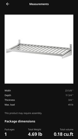 IKEA Kungsfors stainless steel shelf
