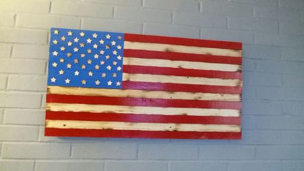 American wood flag 19x37