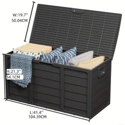 75 Gallon Pool Garden Bin Storage Black In Color 