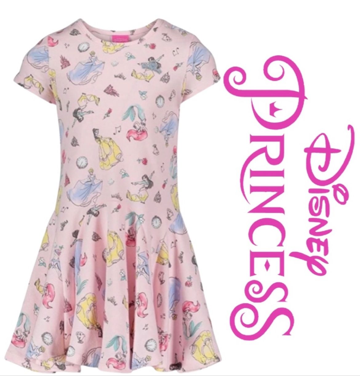 NWT Disney Princess Girls Short Sleeve Dress Size 2T PRICE FIRM