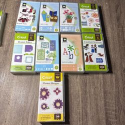 Lot of 9 Cricut Cartridges Provo Craft Box Manuals Keypads Fonts Shapes