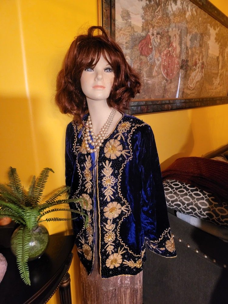 One Of A Kind Embellished Velvet Jacket
