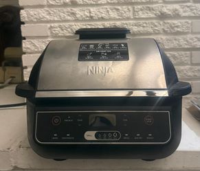 Ninja - Foodi 6-in-1 Countertop Indoor Grill with 4-quart Air Fryer, Roast, Bake, Broil, Dehydrate - Stainless Steel Model: EG201 New in condition Per