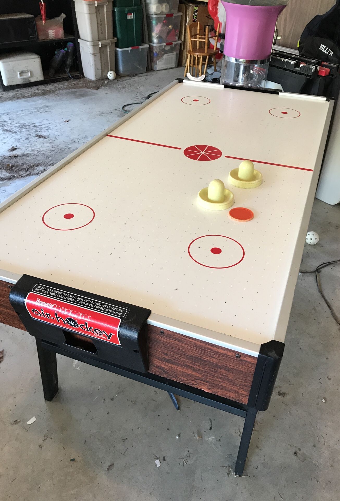 Vintage Brunswick bantam Air-Hockey table w original pieces
