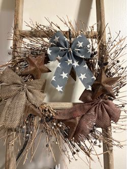 Rustic patriotic wreath