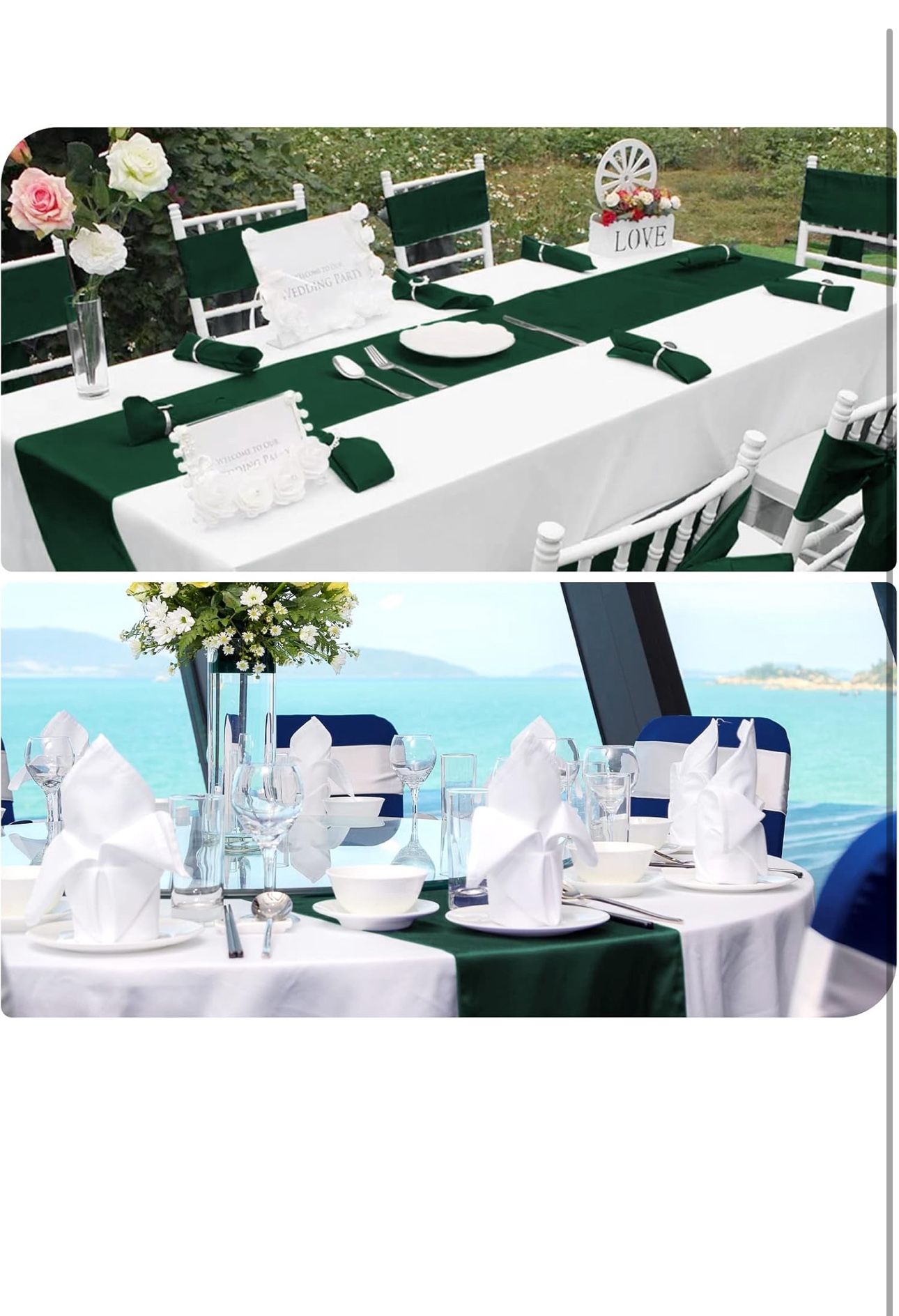 Emerald Green Table runners - 10 New