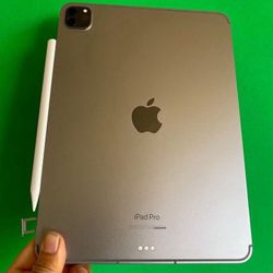 128GB Apple IPad Pro 11” 4th Generation (2022 Latest Model / M2 chip) Wi-Fi + Cellular (5G Unlocked) Keyboard, Pen & Accessories 